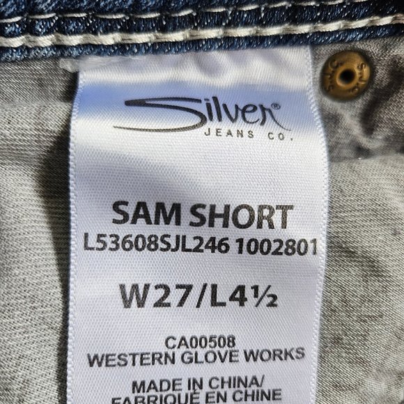 Silver Jeans Women's Blue Distress Denim Sam Shorts W27/L4 1/2 - Picture 9 of 11